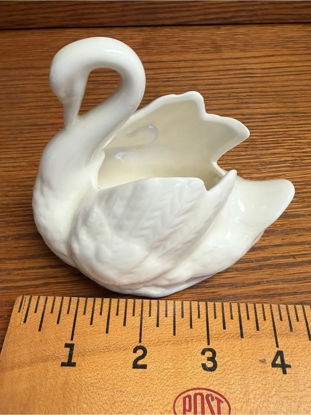 White Ceramic Swan Planter Pair Cottagecore Handmade